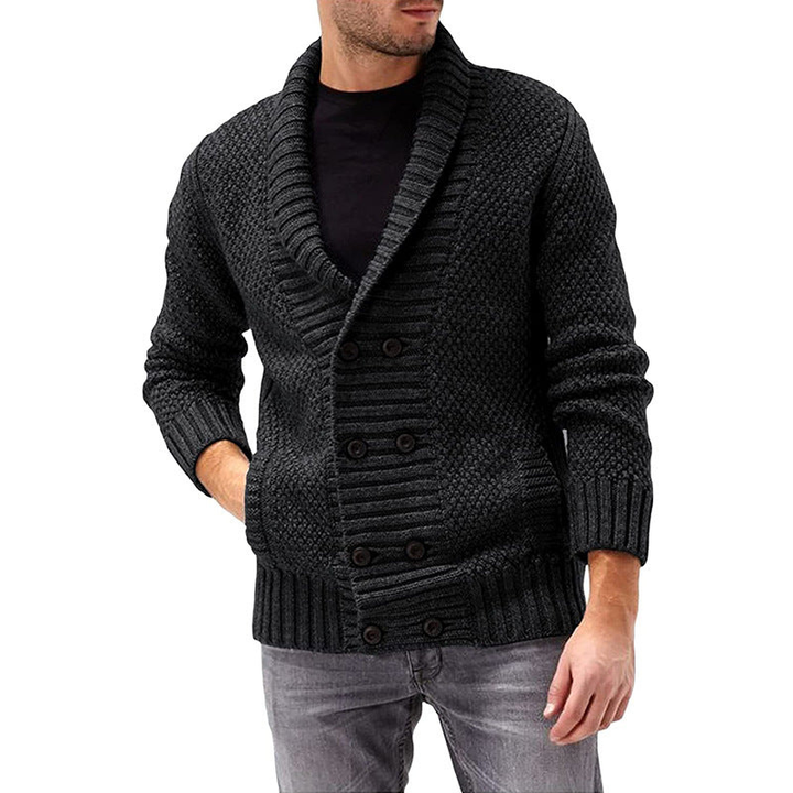 Men's Sweatshirt | Double Breasted Knit Cardigan | Mens Clothing