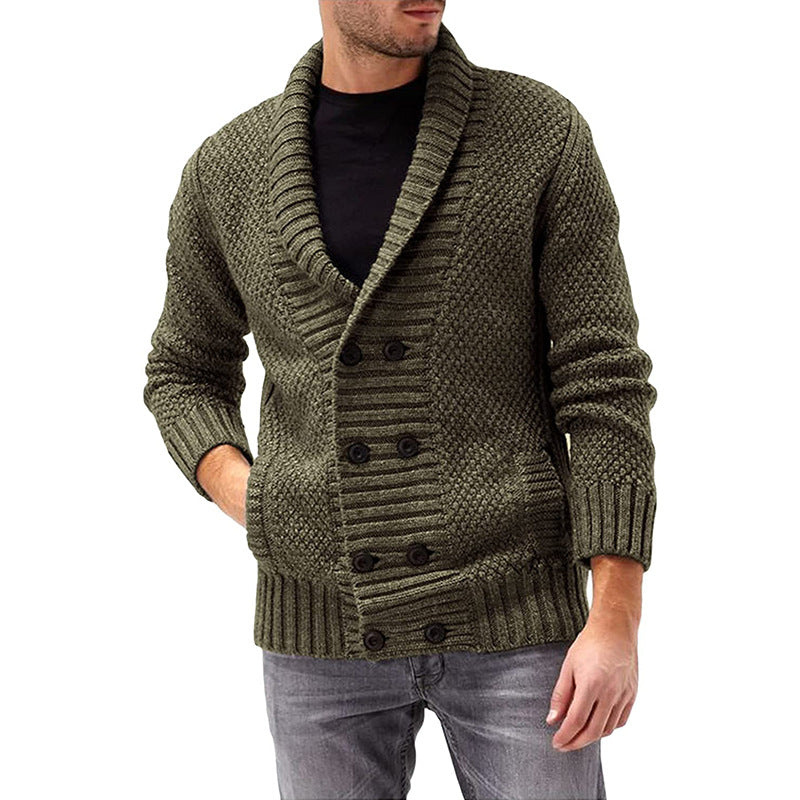 Men's Sweatshirt | Double Breasted Knit Cardigan | Mens Clothing