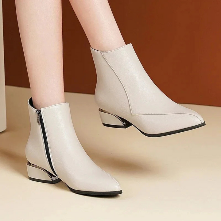 Ankle Boots for Women | Pointed Toe & High Heel | Stylish Comfort | Black PU Leather