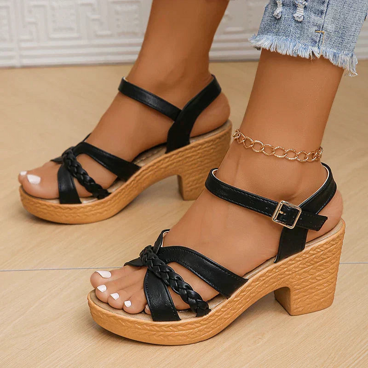 Women's Shoes | Braided High Heel Shoes | Chunky Platform Style