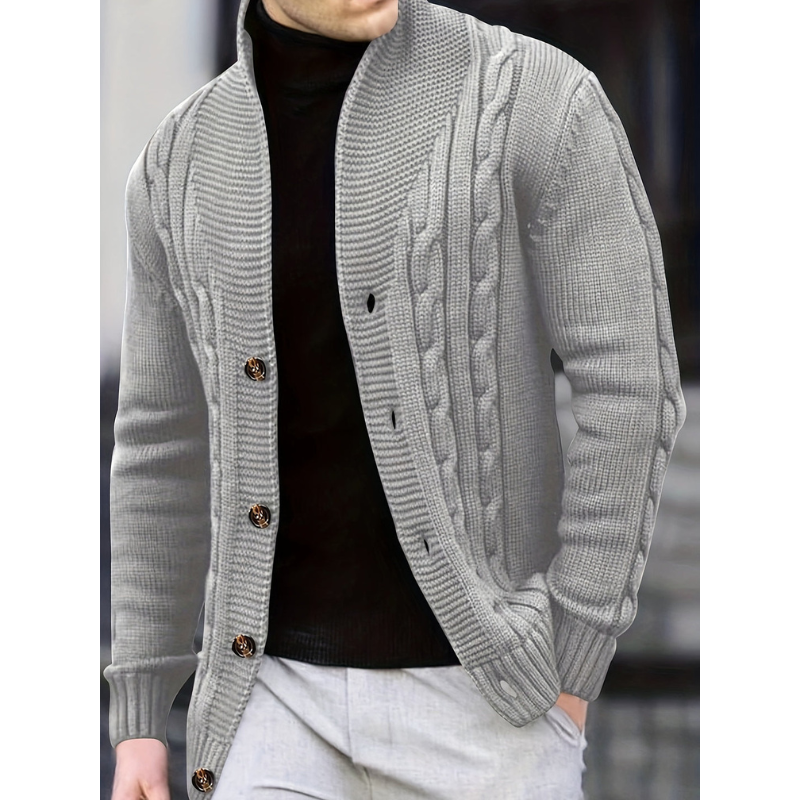Men’s Cardigan | Ribbed Knit Clothing | Button Closure