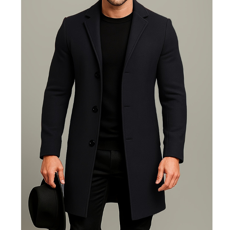 Mens Winter Jackets | Long Tailored Overcoat | Elegant Mens Clothing