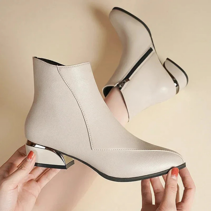 Ankle Boots for Women | Pointed Toe & High Heel | Stylish Comfort | Black PU Leather