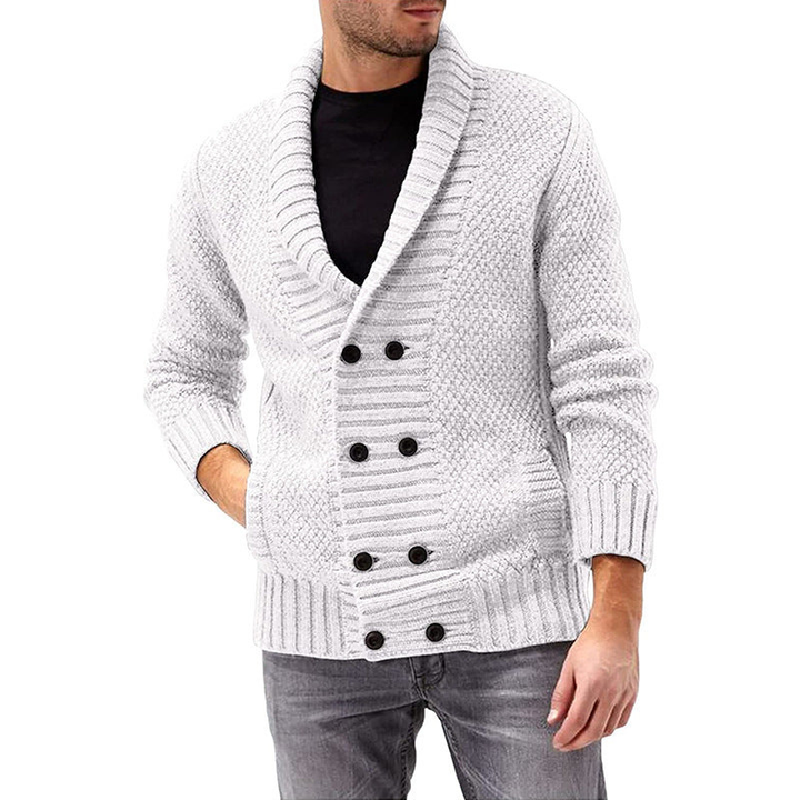 Men's Sweatshirt | Double Breasted Knit Cardigan | Mens Clothing