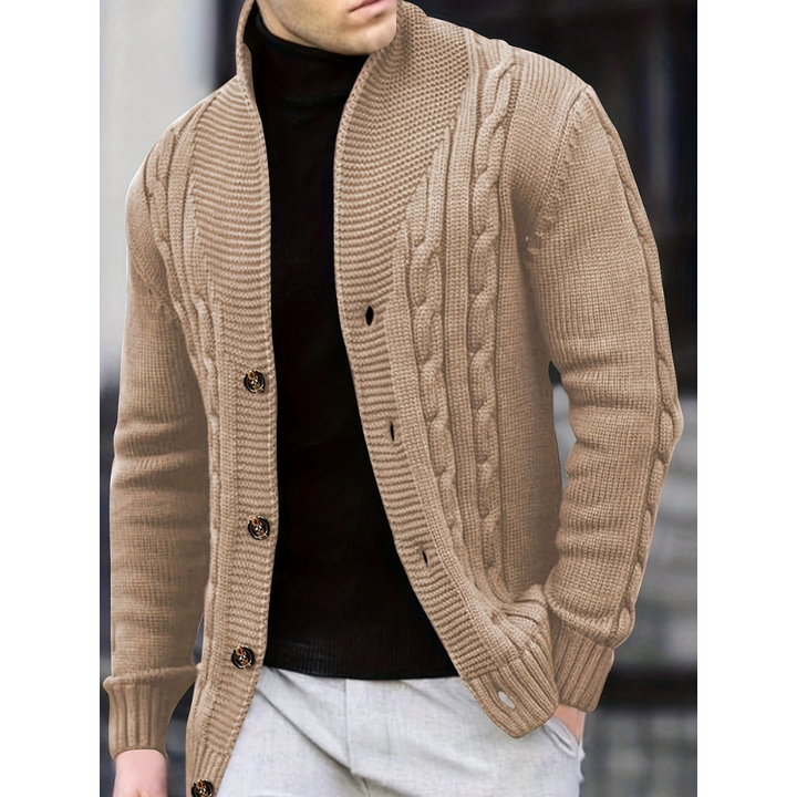 Men’s Cardigan | Ribbed Knit Clothing | Button Closure