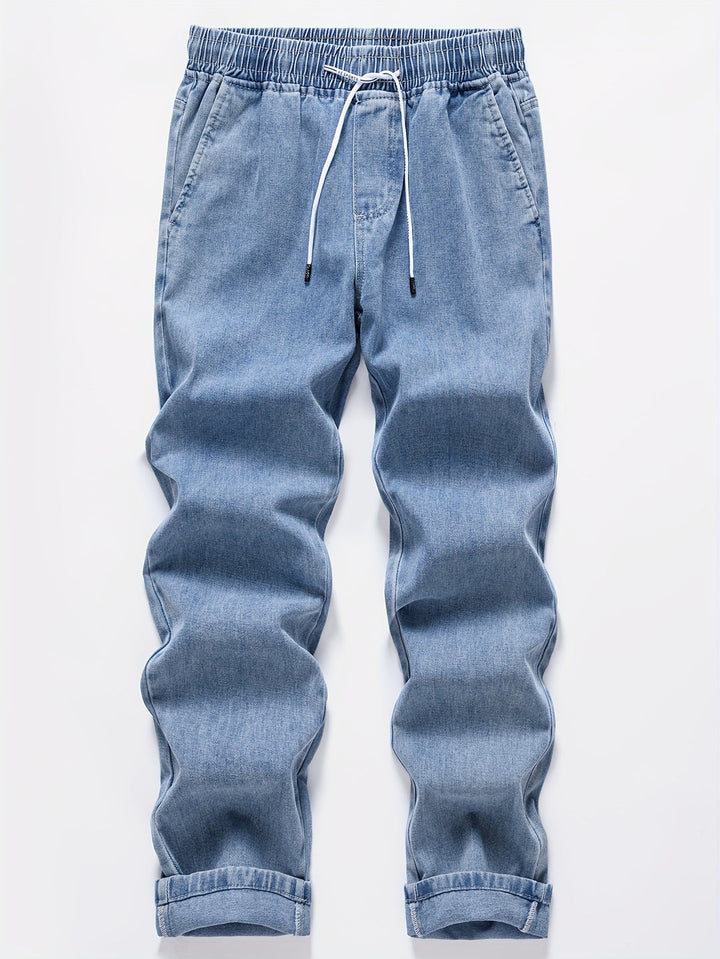 Men’s Jeans | Drawstring Waist | Casual & Comfortable | Outdoor Activities | Denim