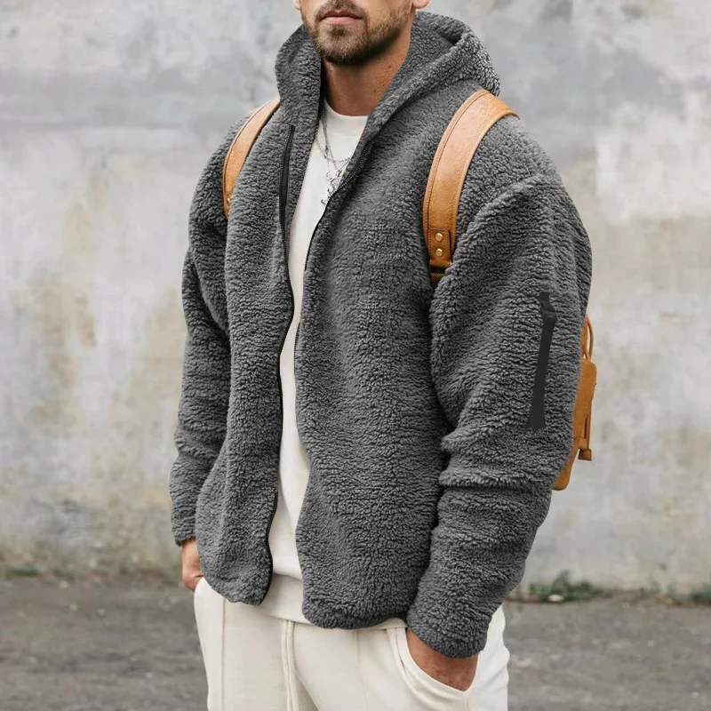 Men’s Jacket | Reversible Zip-Up Hoodie | Casual Loose Fit