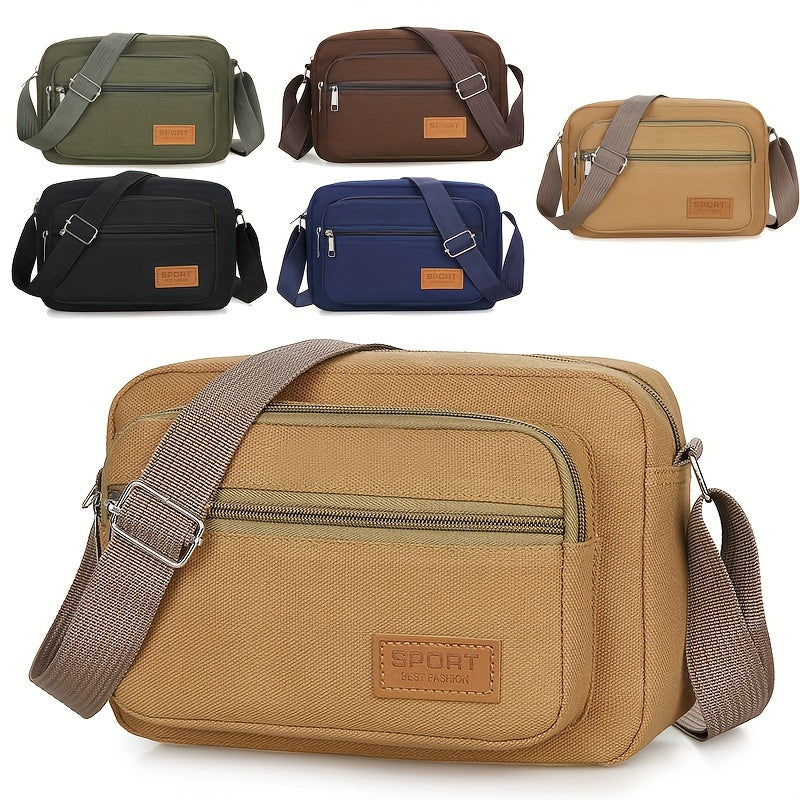 Men’s Shoulder Bag | Casual Canvas Design | Adjustable Strap & Multi-Compartment Storage