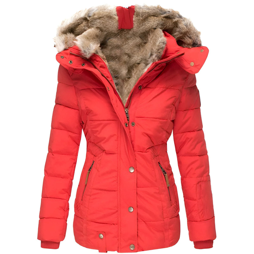 Winter Jacket for Women | Thick and Warm with Faux Fur Lining | Slim Fit Windbreaker with Hood | Zip Closure