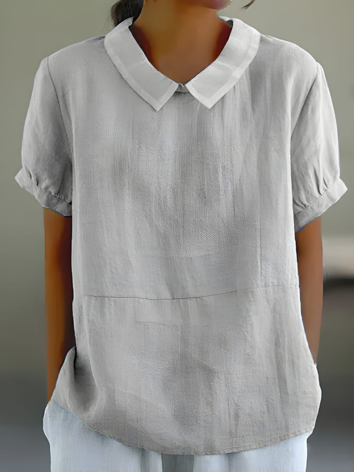 Women’s Blouse | Loose-Fit Lapel Shirt | Short Sleeves | Casual Streetwear
