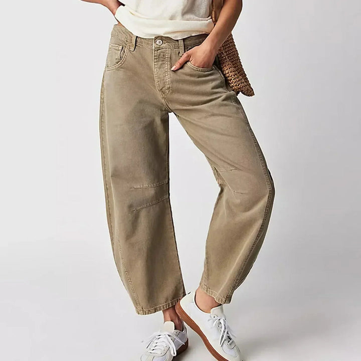 Women’s Wide Leg Jeans | Mid-Rise & High Stretch | Vintage Look | Loose Fit Denim