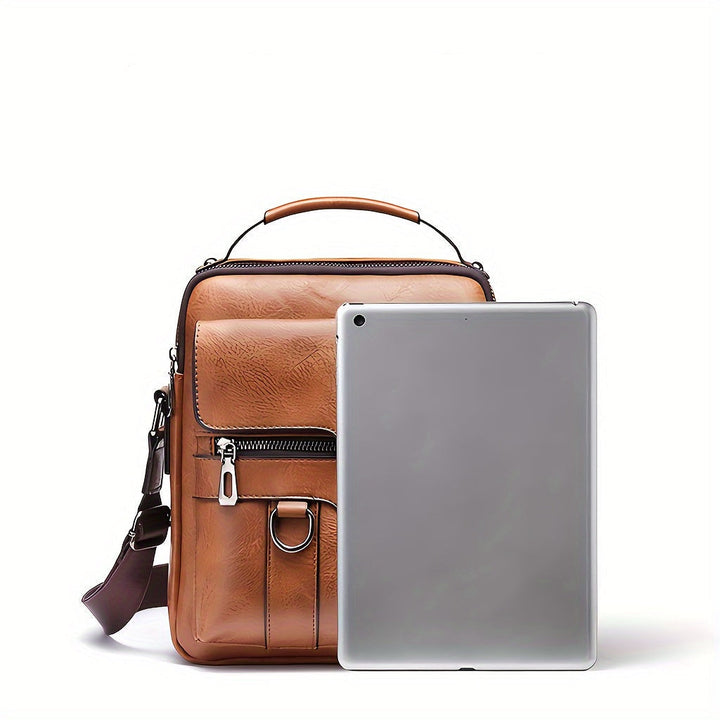 Men’s Shoulder Bag | Vintage Crossbody | Multiple Compartments | Adjustable Strap