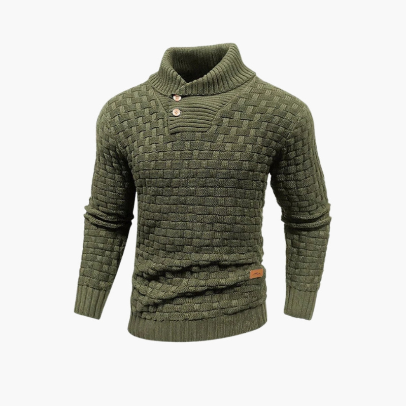 Men’s Jumper | Textured Button Sweater | Textured Mens Clothing