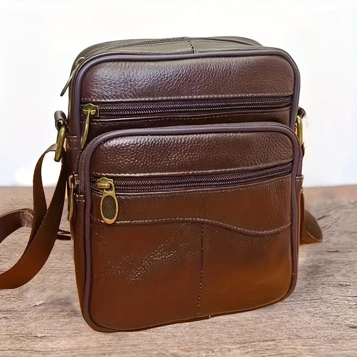 Men’s Crossbody Bag | Premium Leather | Large Capacity & Adjustable Strap | Business Bag