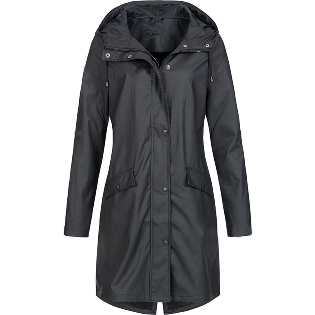 Women’s Long Raincoat | Waterproof | Hood & Pockets