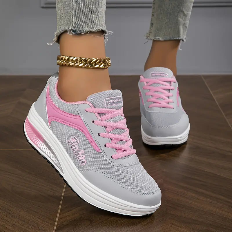 Women’s Trainers | PU Leather Platform Sneakers | Casual Shoes