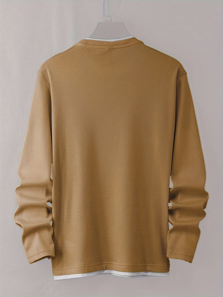 Men's Shirt | Long Sleeves | Waffle Knit | Soft & Stretchy | Casual & Sustainable