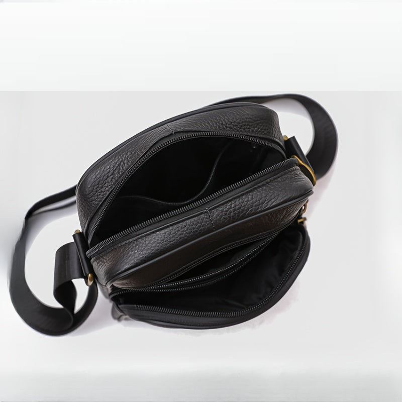 Men’s Crossbody Bag | Premium Leather | Large Capacity & Adjustable Strap | Business Bag