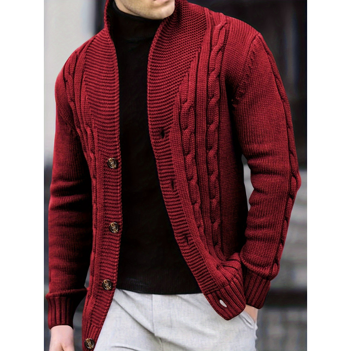 Men’s Cardigan | Ribbed Knit Clothing | Button Closure