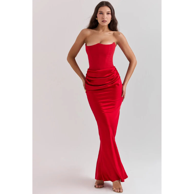 Women's Maxi Dress | Strapless Evening Silhouette | Elegant Dresses