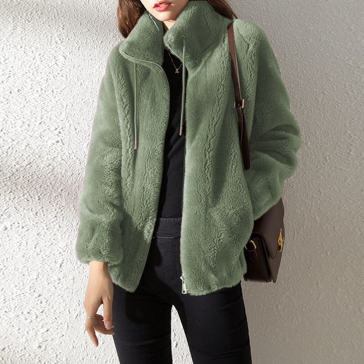 Women’s Jacket | Winter Zip Cardigan | Stand Collar Warm Top