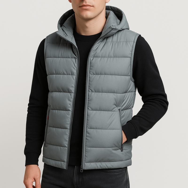 Men's Vests | Padded Hooded Style | Modern Mens Clothing