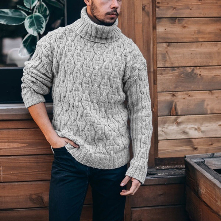 Men’s Sweaters | Chunky Knit Turtleneck Sweater | Winter Mens Clothing