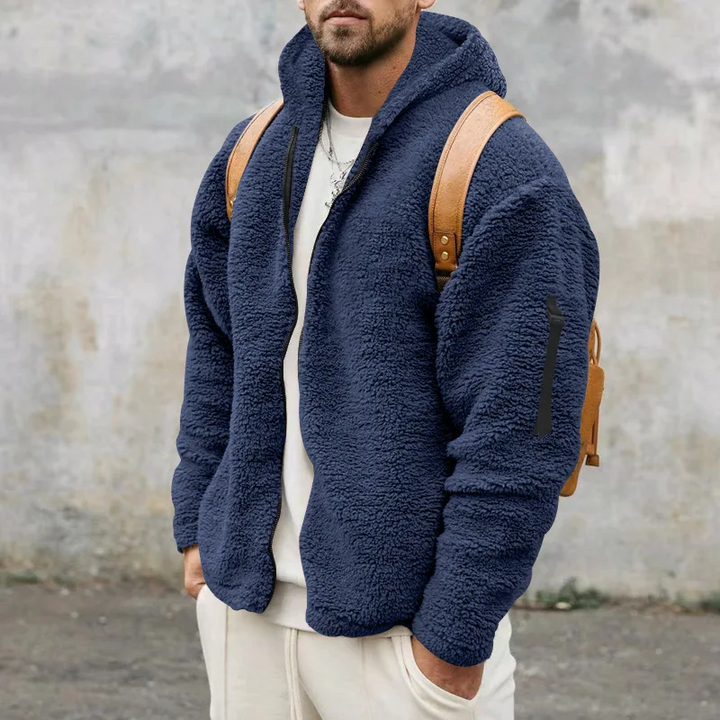Men’s Jacket | Reversible Zip-Up Hoodie | Casual Loose Fit