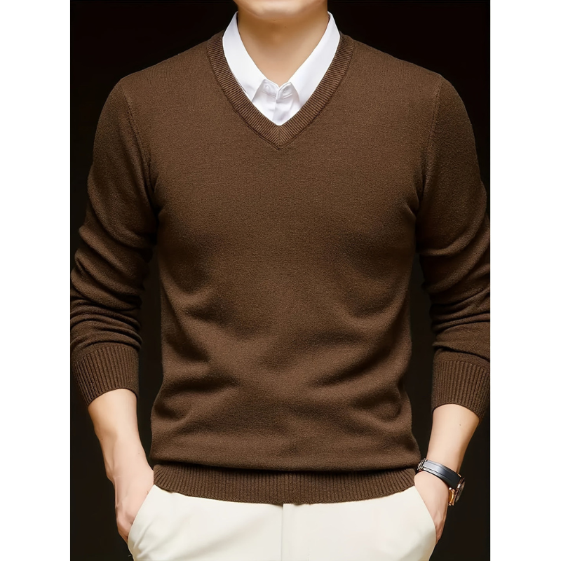 Men’s Sweatshirt | Warm Knit V Neck Jumper | Mens Clothing