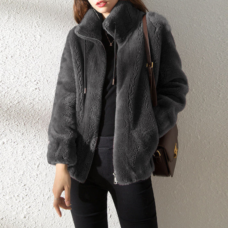 Women’s Jacket | Winter Zip Cardigan | Stand Collar Warm Top