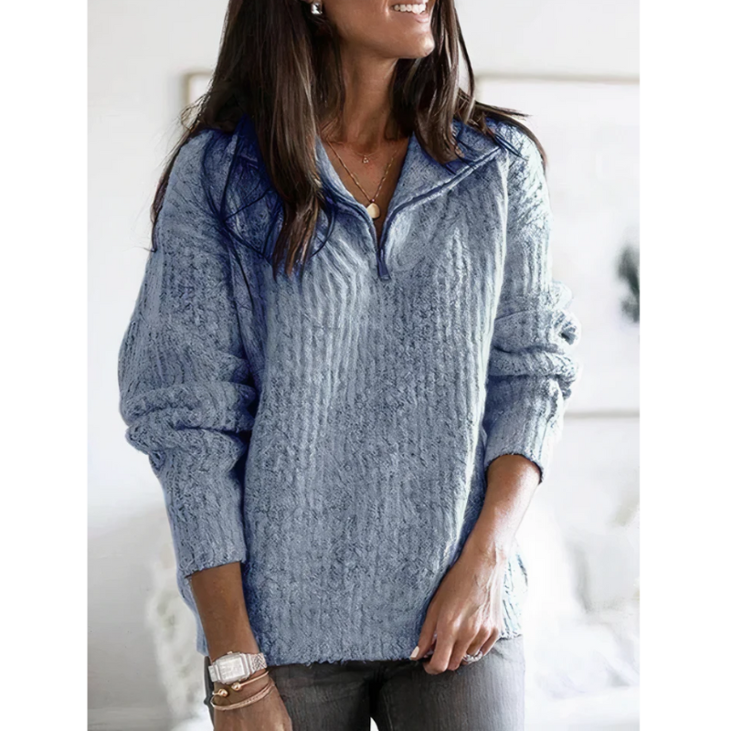 Women's Jumper | Knitted Zip Clothing | Warm Winter Comfort