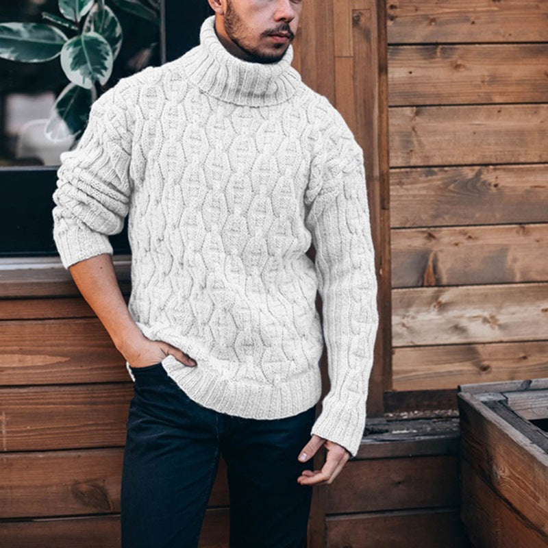 Men’s Sweaters | Chunky Knit Turtleneck Sweater | Winter Mens Clothing