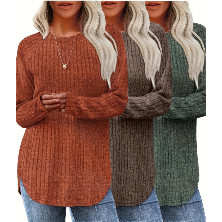 Women’s Jumpers | Causual Clothing | Round Neck | 3 PCS
