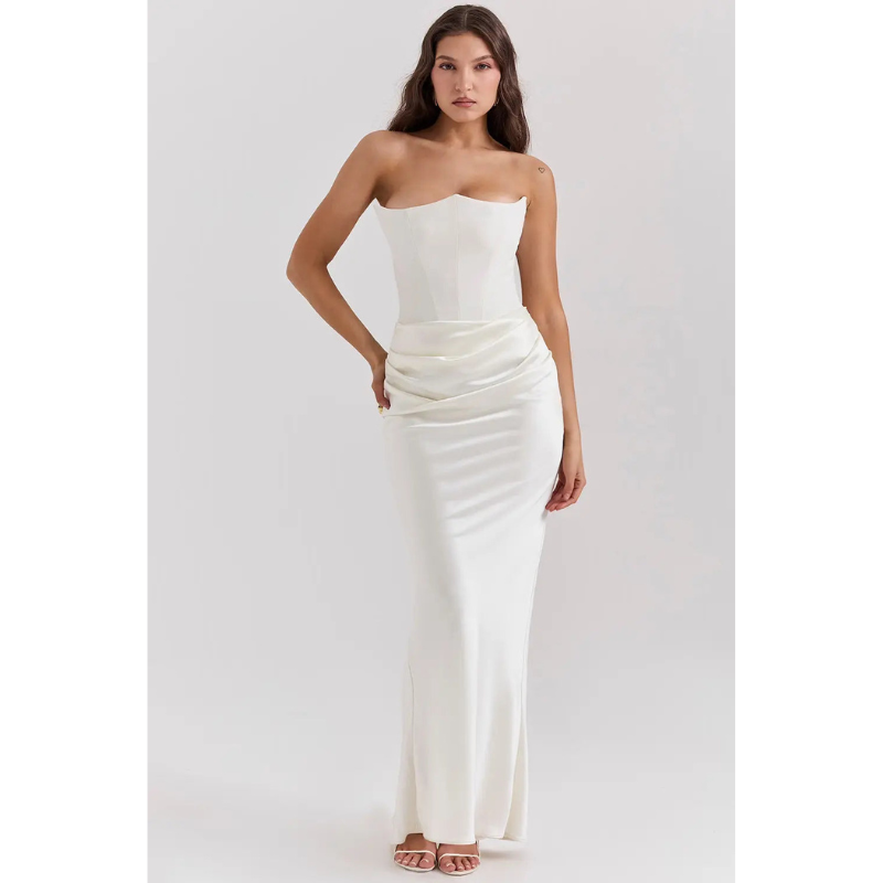 Women's Maxi Dress | Strapless Evening Silhouette | Elegant Dresses