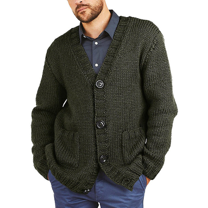Men’s Cardigan | Chunky Knit Button Sweater | Stylish Mens Clothing