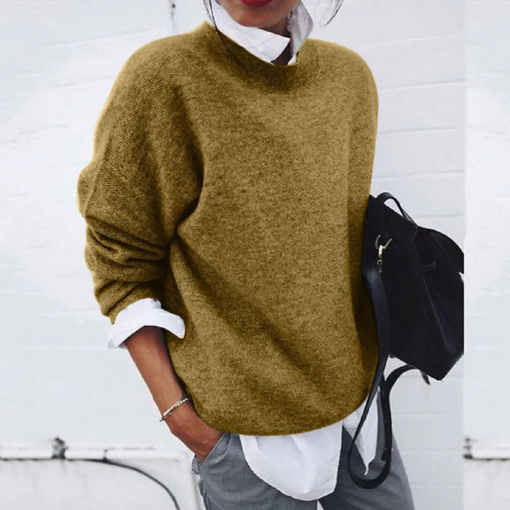 Women’s Jumper | Lapel Patchwork Knit | Lightweight Long Sleeve Top