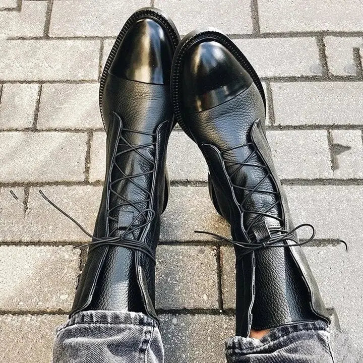 Women’s Boots | Lace-Up Knee High Boots  | Elegant Design Shoes