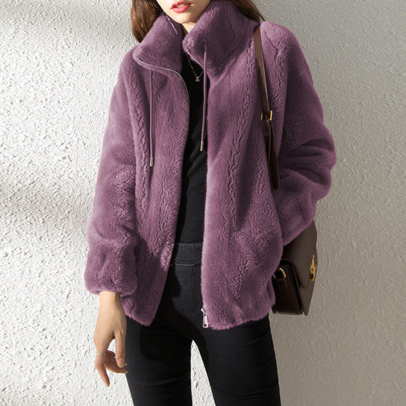 Women’s Jacket | Winter Zip Cardigan | Stand Collar Warm Top