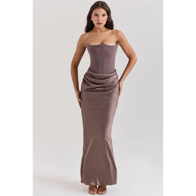 Women's Maxi Dress | Strapless Evening Silhouette | Elegant Dresses
