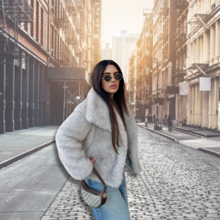 Women’s Jacket | Cropped Lapel Coat | Chic Snap-Button Outerwear