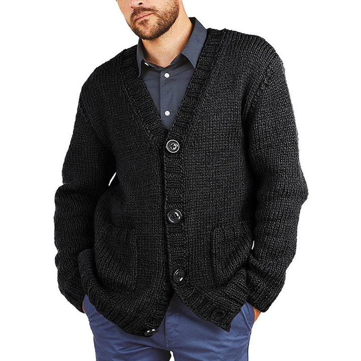 Men’s Cardigan | Chunky Knit Button Sweater | Stylish Mens Clothing