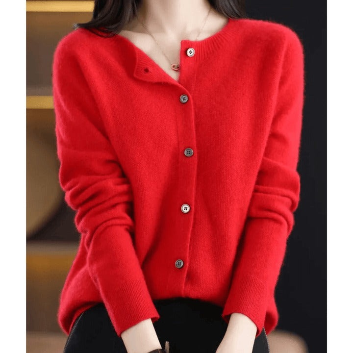 Women’s Cardigan | Soft Round-Neck Jumper | Clothing Knitwear