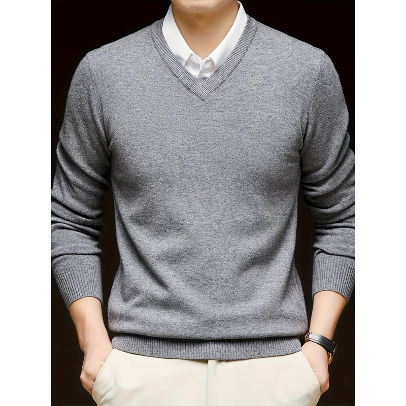 Men’s Sweatshirt | Warm Knit V Neck Jumper | Mens Clothing
