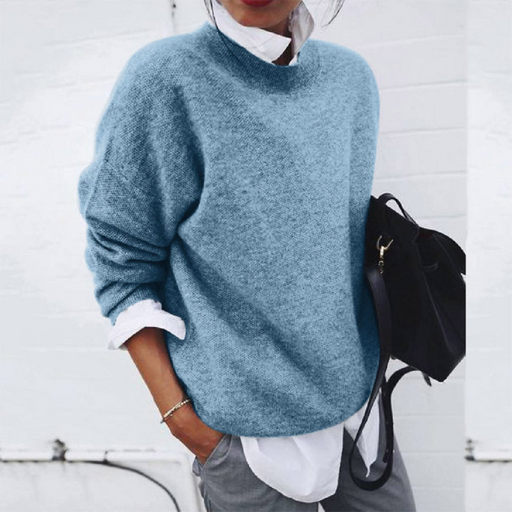 Women’s Jumper | Lapel Patchwork Knit | Lightweight Long Sleeve Top