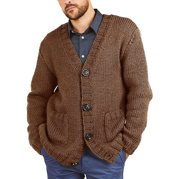 Men’s Cardigan | Chunky Knit Button Sweater | Stylish Mens Clothing