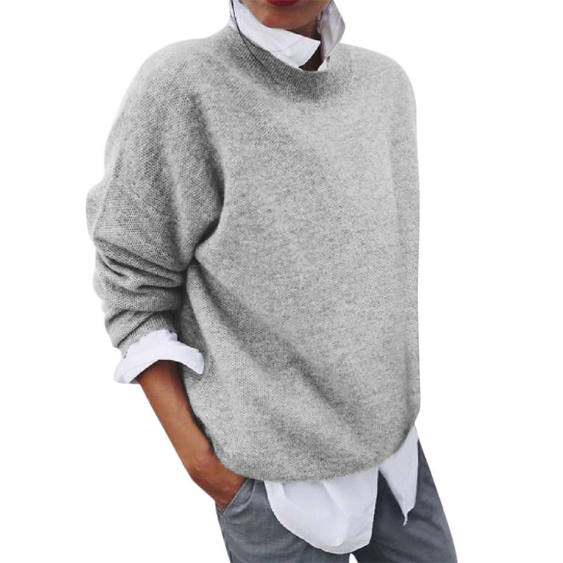 Women’s Jumper | Lapel Patchwork Knit | Lightweight Long Sleeve Top
