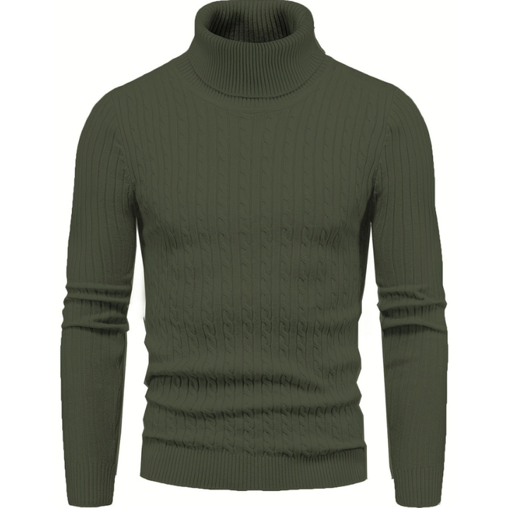 Men's Sweatshirt | Slim Knit Turtleneck Sweater | Classic Mens Clothing
