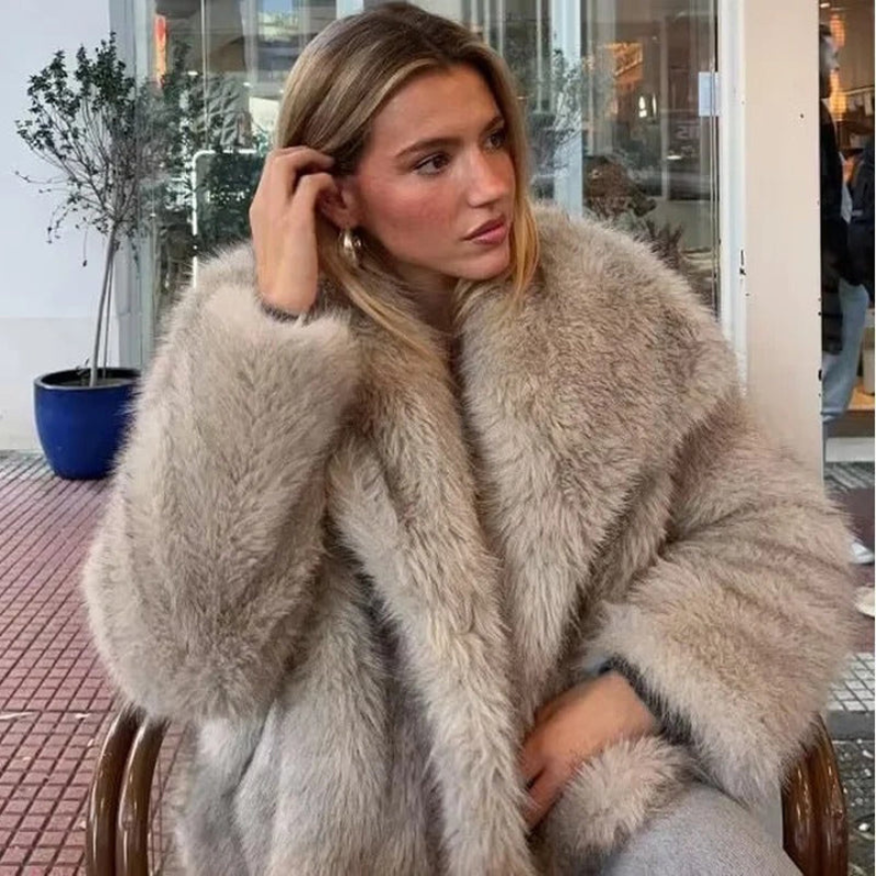 Women’s Jacket | Cropped Lapel Coat | Chic Snap-Button Outerwear