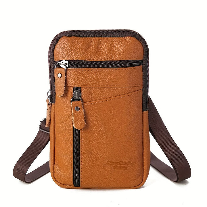 Men’s Crossbody Bag | Genuine Leather | Compact & Functional | Multiple Zipped Compartments