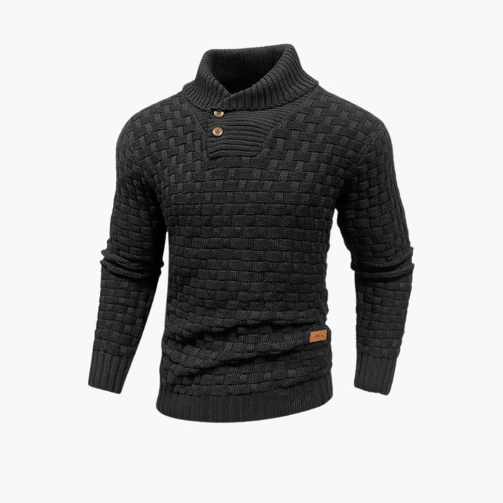 Men’s Jumper | Textured Button Sweater | Textured Mens Clothing
